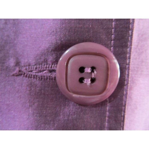 Mulberry Purple Silk Shantung Duster Coat Lined Three Button 16 Allison Taylor E - Picture 8 of 16